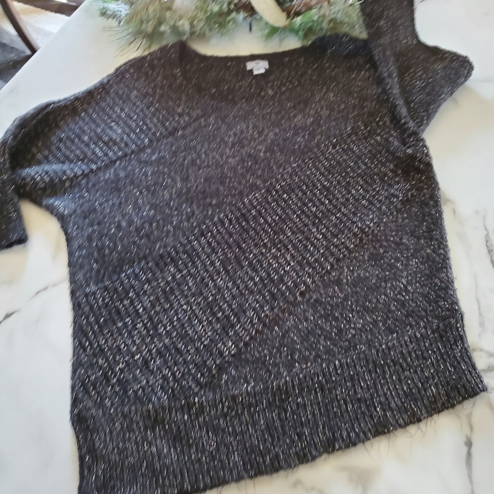 Black Silver Sparkle Sweater Worthington size XL - Picture 10 of 13